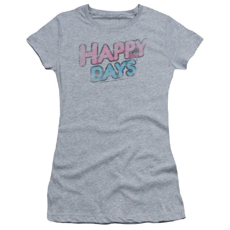 Low Prices Happy Days Juniors T-Shirt Distressed Logo Athletic Heather Tee