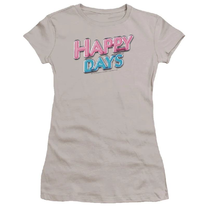 YEAR-End Clearance Happy Days Juniors T-Shirt Logo Silver Premium Tee