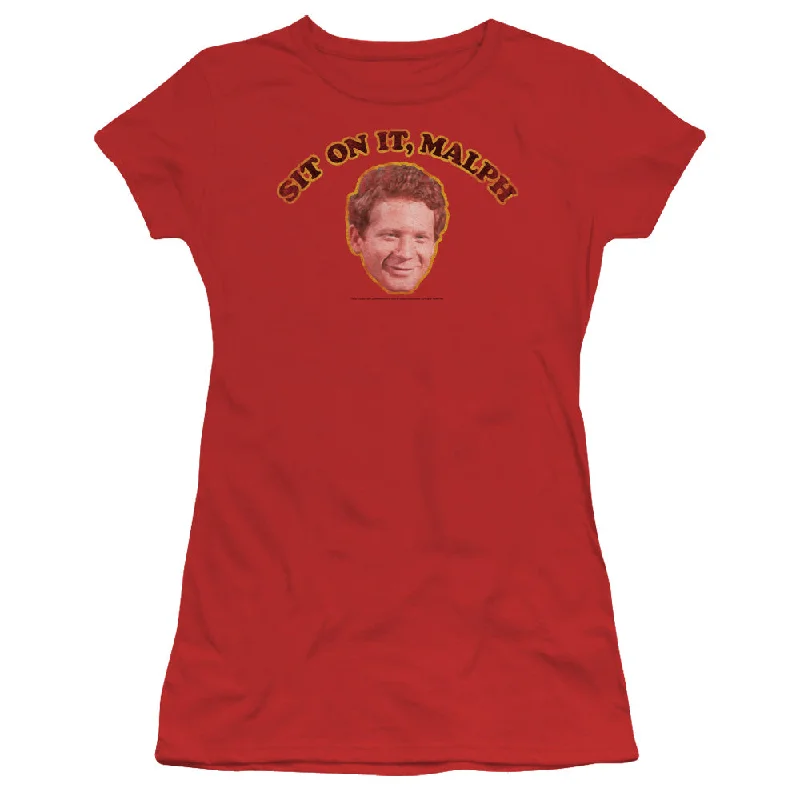Closeout Sale Happy Days Juniors T-Shirt Sit On It Malph Red Tee