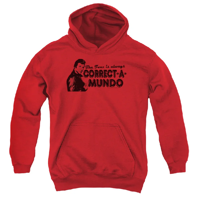 Great Deals Happy Days Kids Hoodie Correct a Mundo Red Hoody