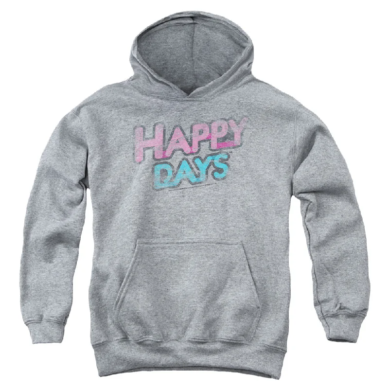 Major Savings Happy Days Kids Hoodie Distressed Logo Athletic Heather Hoody
