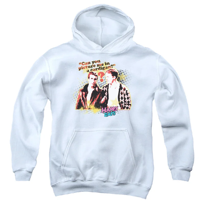 Super Savings Happy Days Kids Hoodie Picture Me in a Cardigan White Hoody