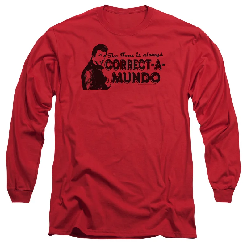 Bargain Prices Happy Days Long Sleeve T-Shirt Correct a Mundo Red Tee