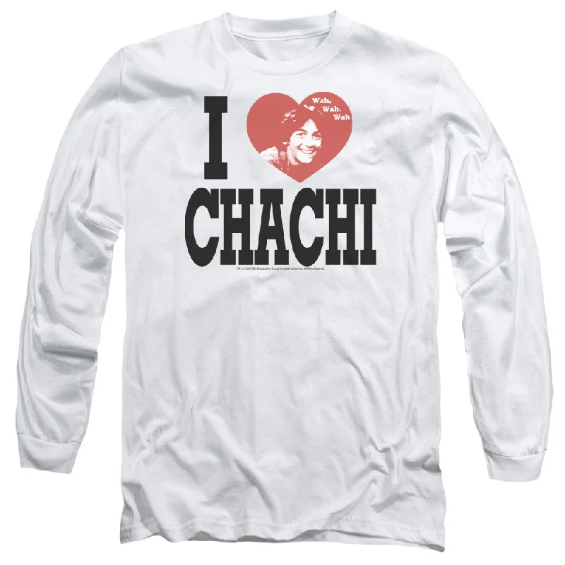 Value Deals Happy Days Long Sleeve T-Shirt I Love Chachi White Tee