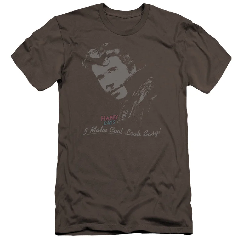 Extra Savings Happy Days Premium Canvas T-Shirt Cool Fonz Charcoal Tee