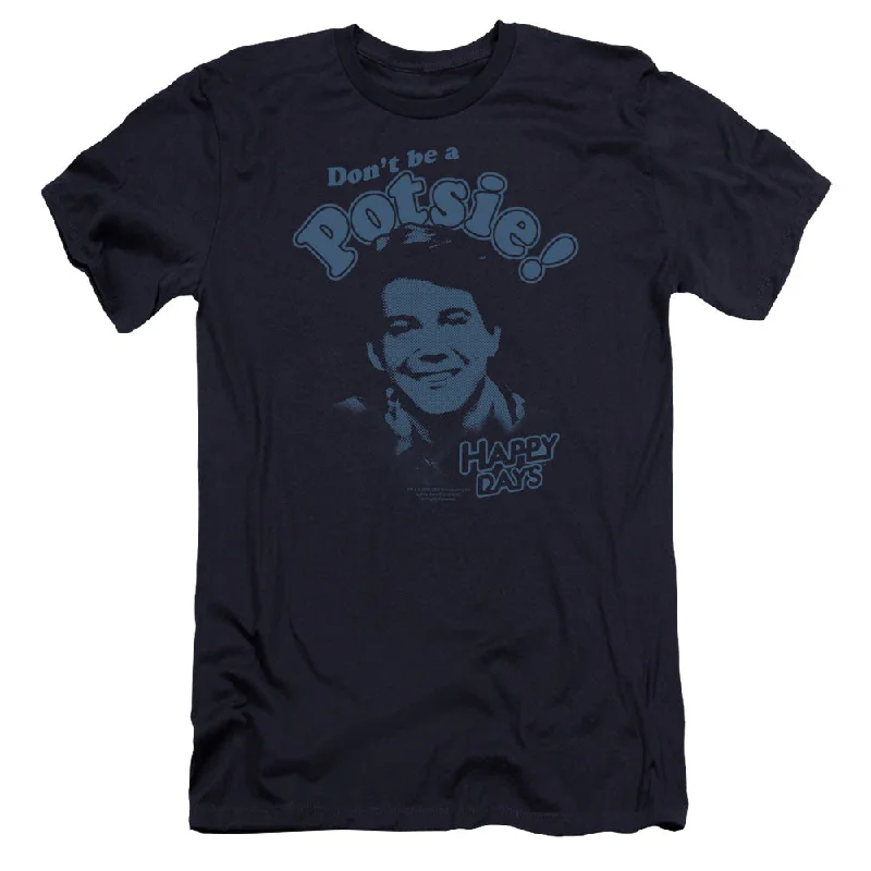 Epic Deals Happy Days Premium Canvas T-Shirt Don't Be a Potsie Navy Tee