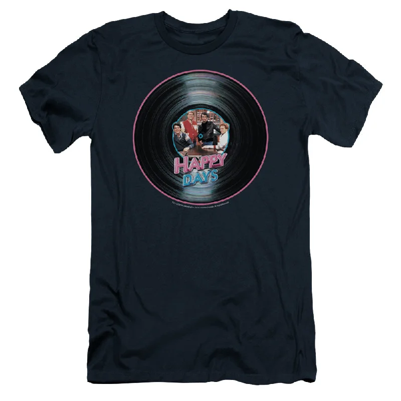 Sneak Peek Sale Happy Days Slim Fit T-Shirt Record Navy Tee