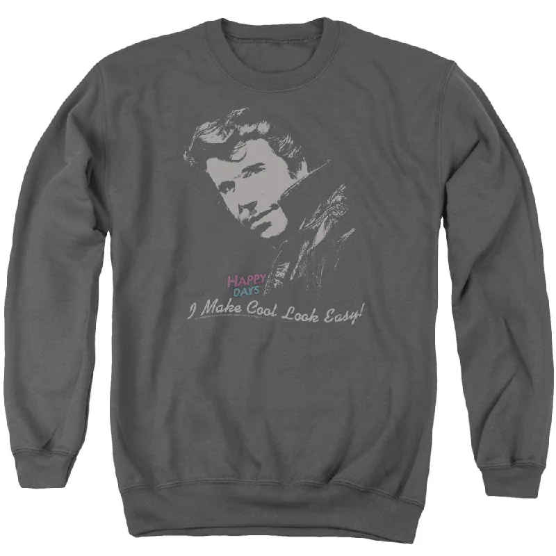 Price Fest Happy Days Sweatshirt Cool Fonz Charcoal Pullover