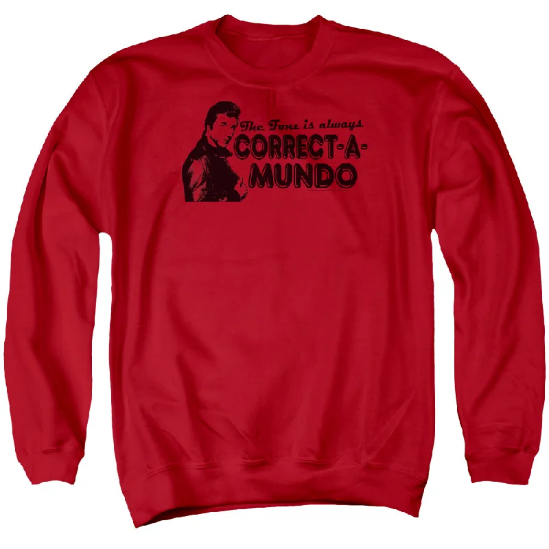 Can't Miss Happy Days Sweatshirt Correct a Mundo Red Pullover