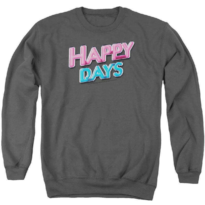 Take Advantage Happy Days Sweatshirt Logo Charcoal Pullover