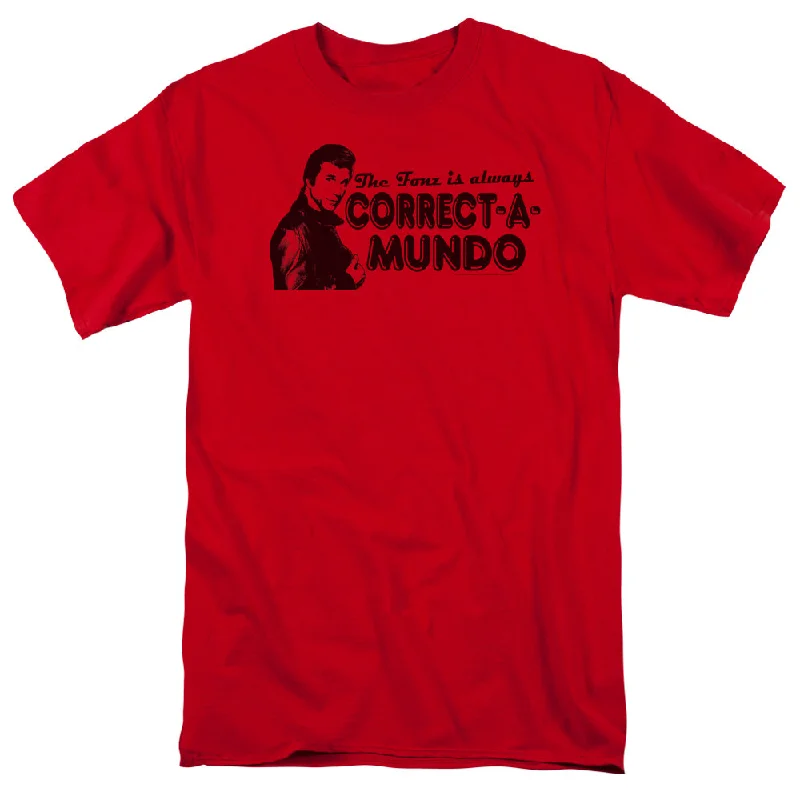 Bargain Blast Happy Days T-Shirt Correct a Mundo Red Tee