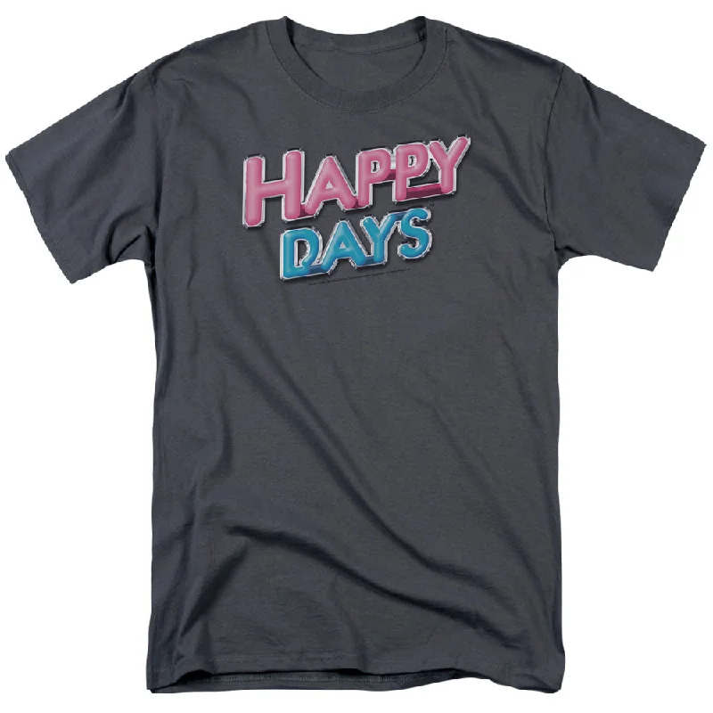 Super Deal Happy Days T-Shirt Logo Charcoal Tee