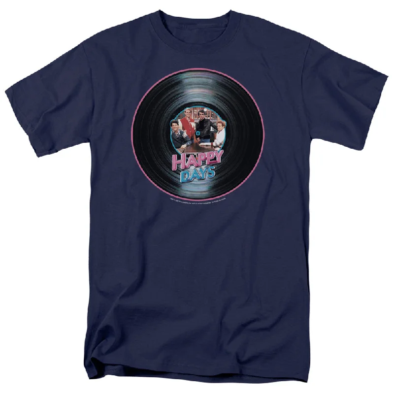 Exclusive Preview Happy Days T-Shirt Record Navy Tee