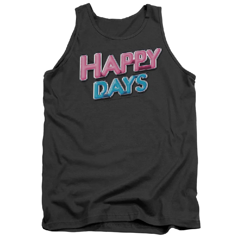 Today’s Deal Happy Days Tanktop Logo Charcoal Tank