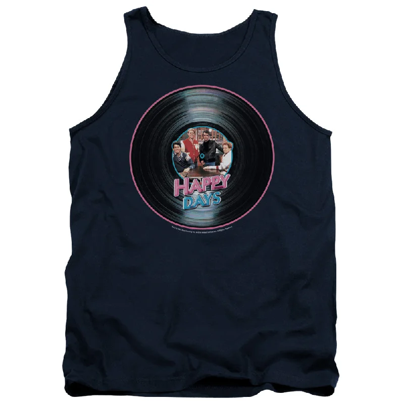 Seasonal Clearance Happy Days Tanktop Record Navy Tank