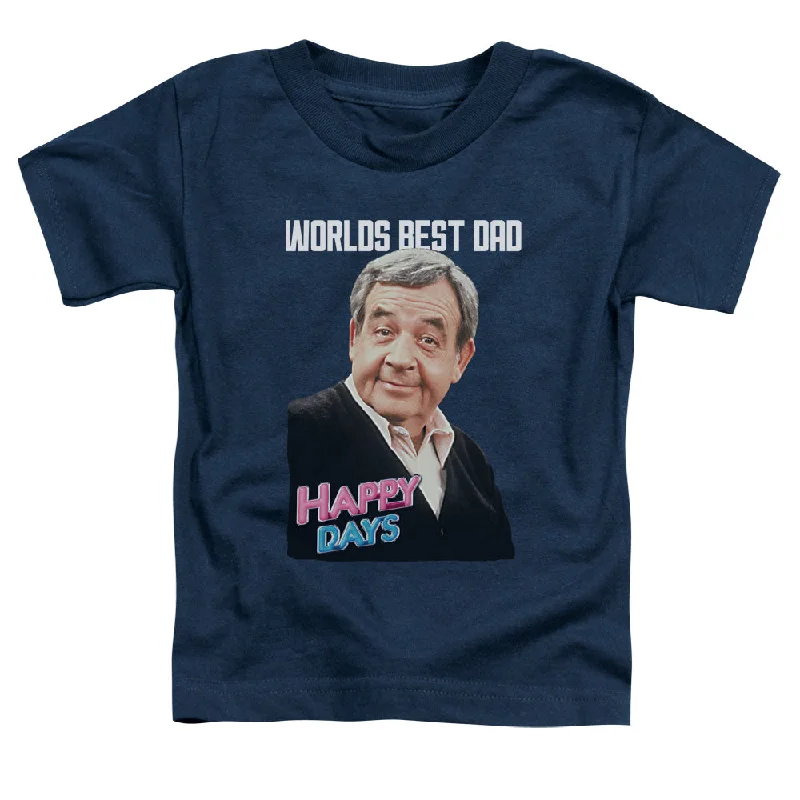 Referral Discount Happy Days Toddler T-Shirt Worlds Best Dad Navy Tee