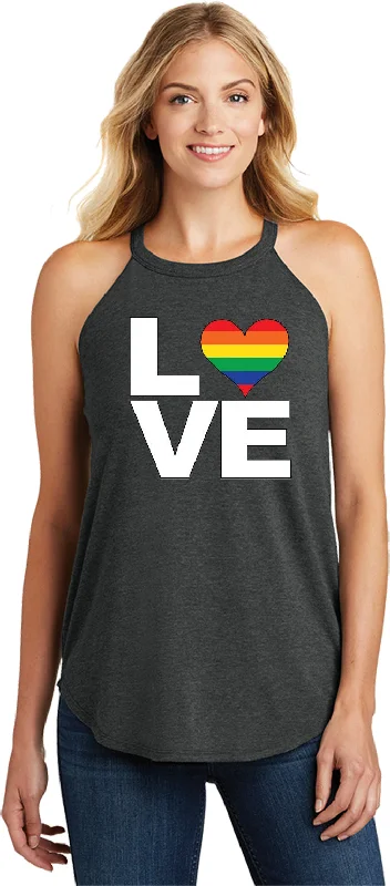 Price Drop Ladies LGBT Tri Rocker Tanktop Gay Pride Love