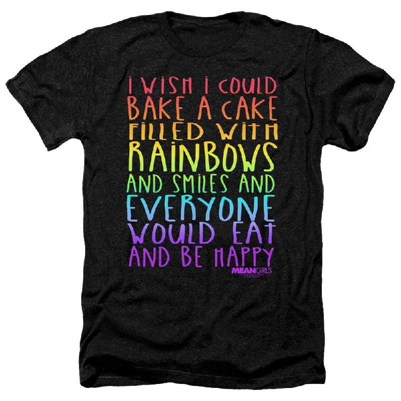 Price Reduction Mean Girls Heather T-Shirt Rainbows and Cake Black Tee