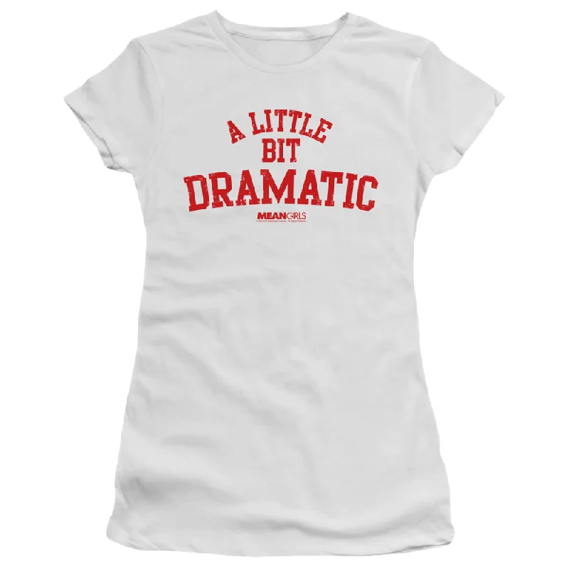 Daily Deals Mean Girls Juniors T-Shirt A Little Bit Dramatic White Tee