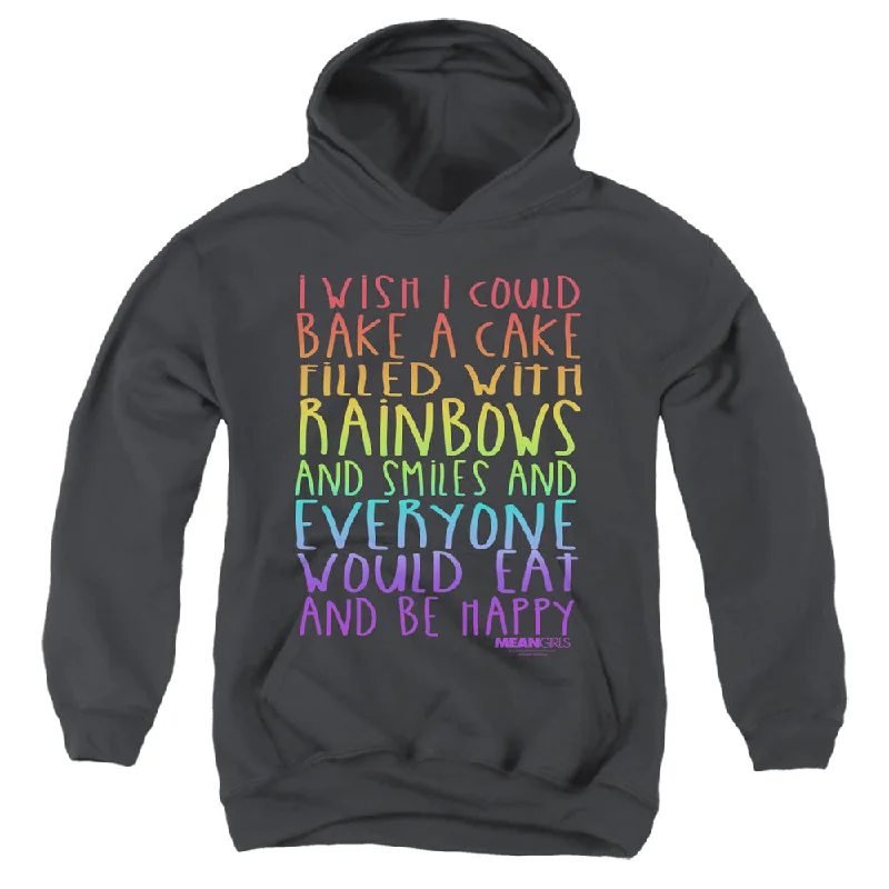 Special Discount Mean Girls Kids Hoodie Rainbows and Cake Black Hoody