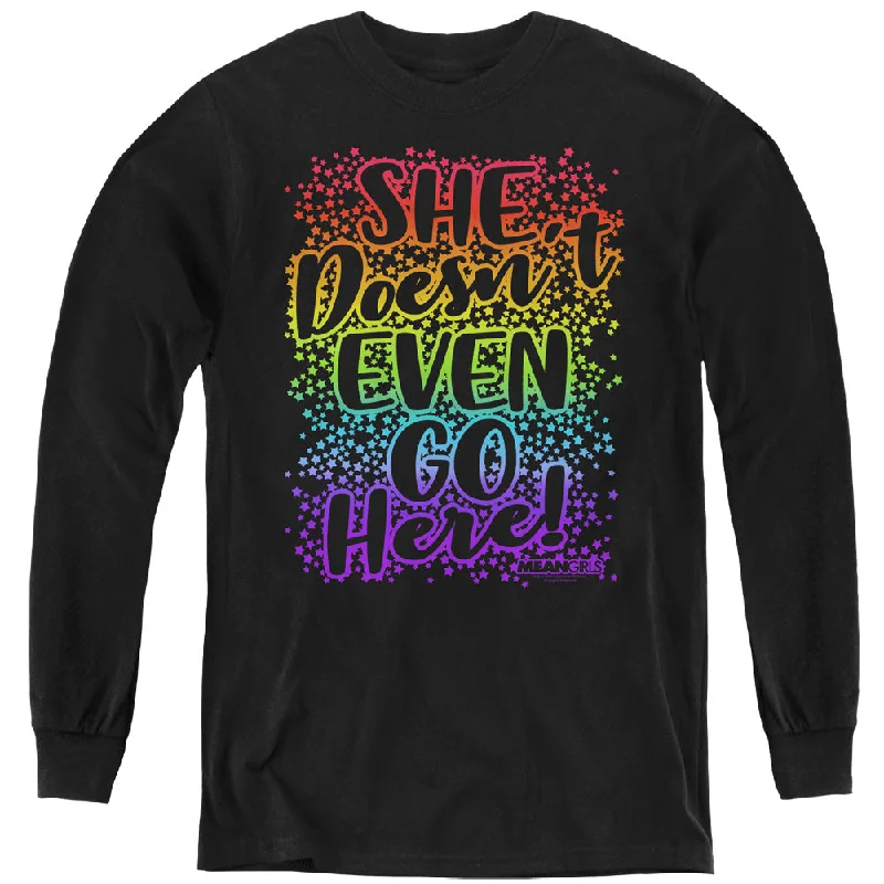 Crazy Deals Mean Girls Kids Long Sleeve Shirt Doesn't Go Here Black Tee