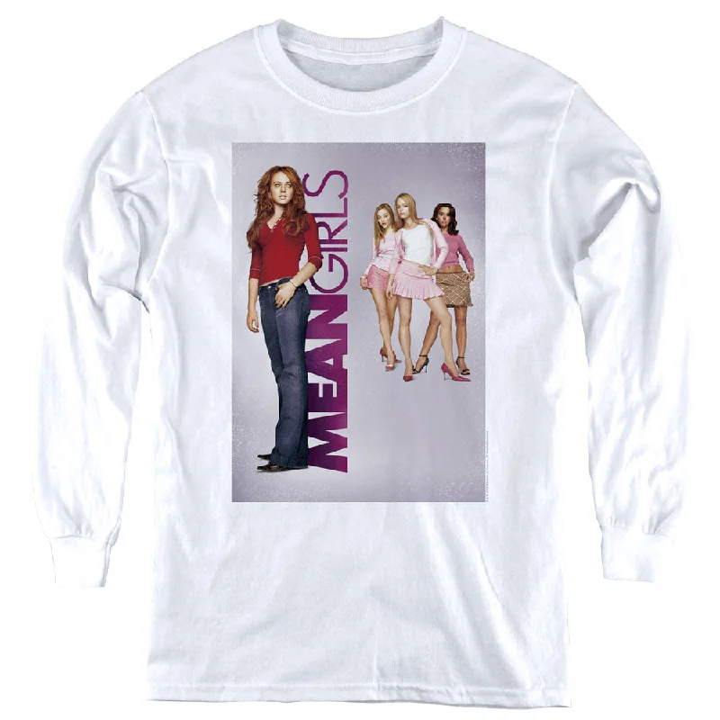 Final Clearance Mean Girls Kids Long Sleeve Shirt Movie Poster Artwork White Tee