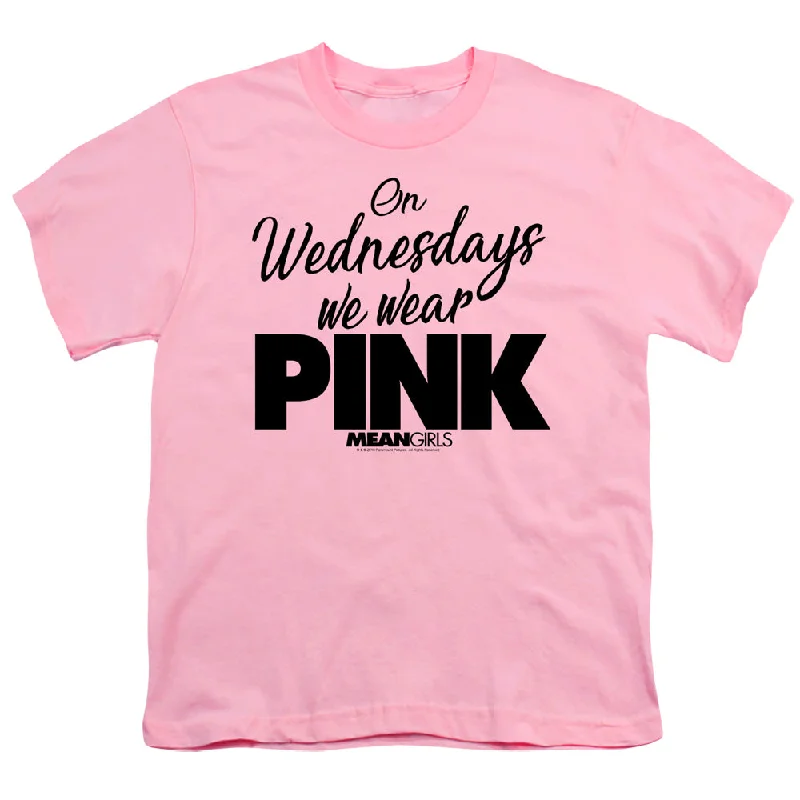 Major Savings Mean Girls Kids T-Shirt On Wednesdays We Wear Pink Pink Tee