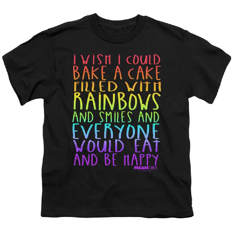 Sale Event Mean Girls Kids T-Shirt Rainbows and Cake Black Tee