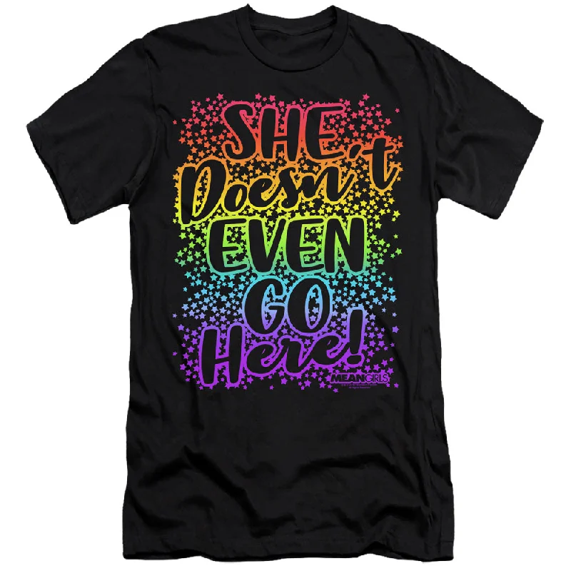 Act Fast Mean Girls Premium Canvas T-Shirt Doesn't Go Here Black Tee
