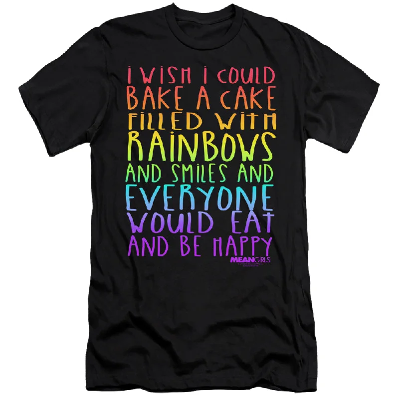 Reduced Prices Mean Girls Premium Canvas T-Shirt Rainbows and Cake Black Tee