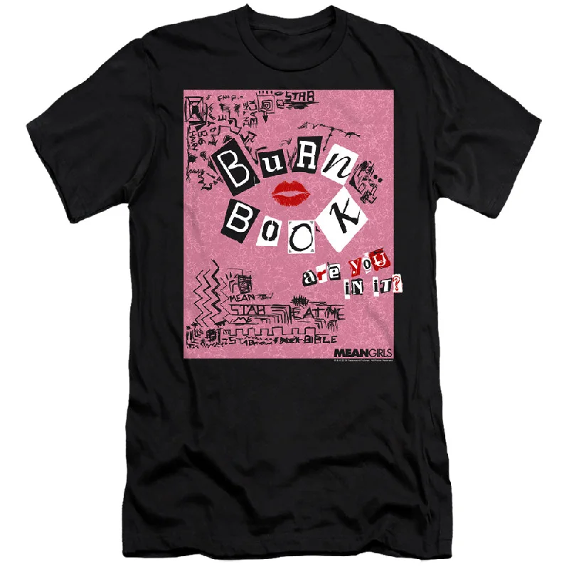 Mega Sale Mean Girls Slim Fit T-Shirt Burn Book Black Tee
