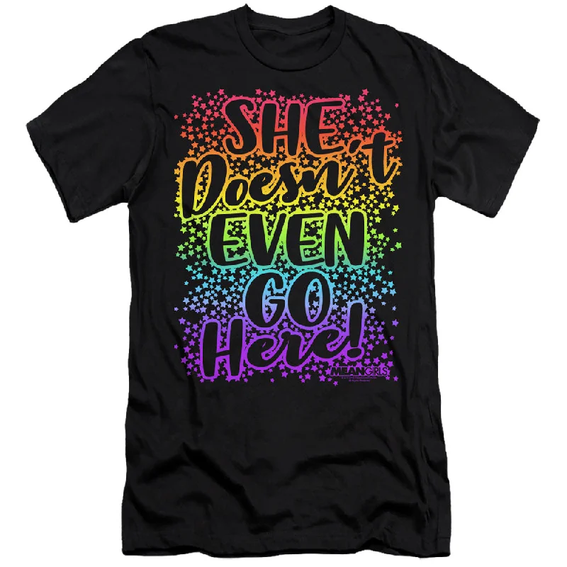 Big Discounts Mean Girls Slim Fit T-Shirt Doesn't Go Here Black Tee