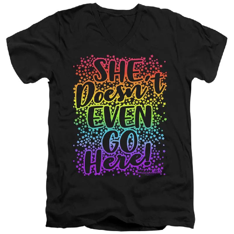 Limited Time Mean Girls Slim Fit V-Neck T-Shirt Doesn't Go Here Black Tee