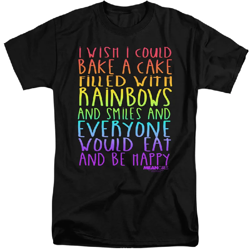 Price Rollback Mean Girls Tall T-Shirt Rainbows and Cake Black Tee