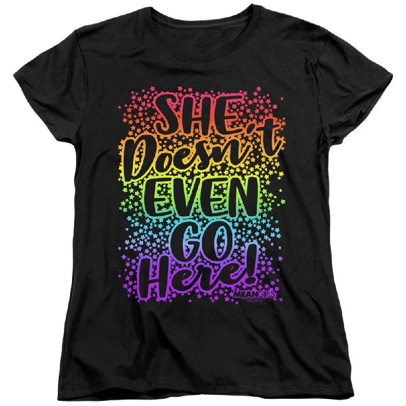 Buy Now Mean Girls Womens T-Shirt Doesn't Go Here Black Tee