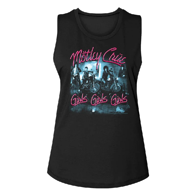 Big Savings Motley Crue Girls Girls Girls Ladies Muscle Black Tank Top