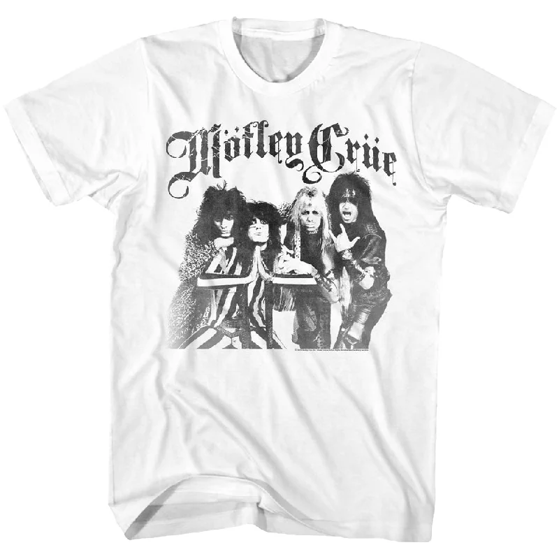 Exclusive Offers Motley Crue Group Portrait Adult White Tall Shirt