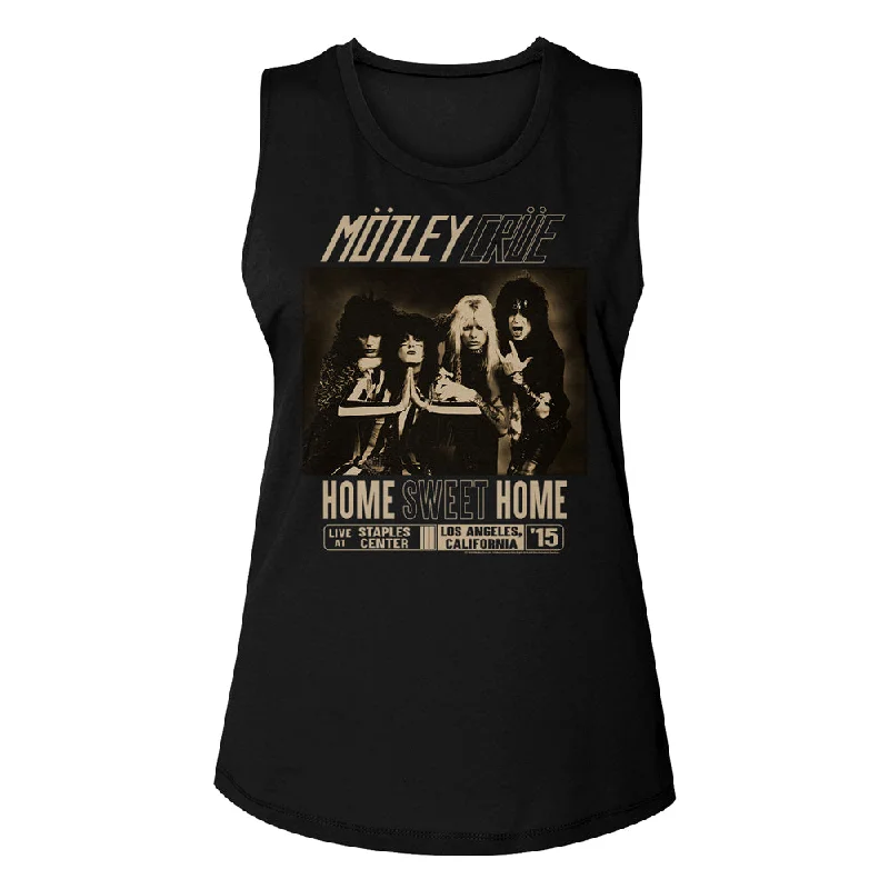 Online Specials Motley Crue Home Sweet Home Ladies Muscle Black Tank Top