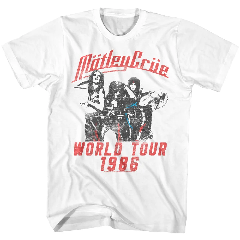 Lowest Prices Motley Crue World Tour 86 Adult White Tall Shirt