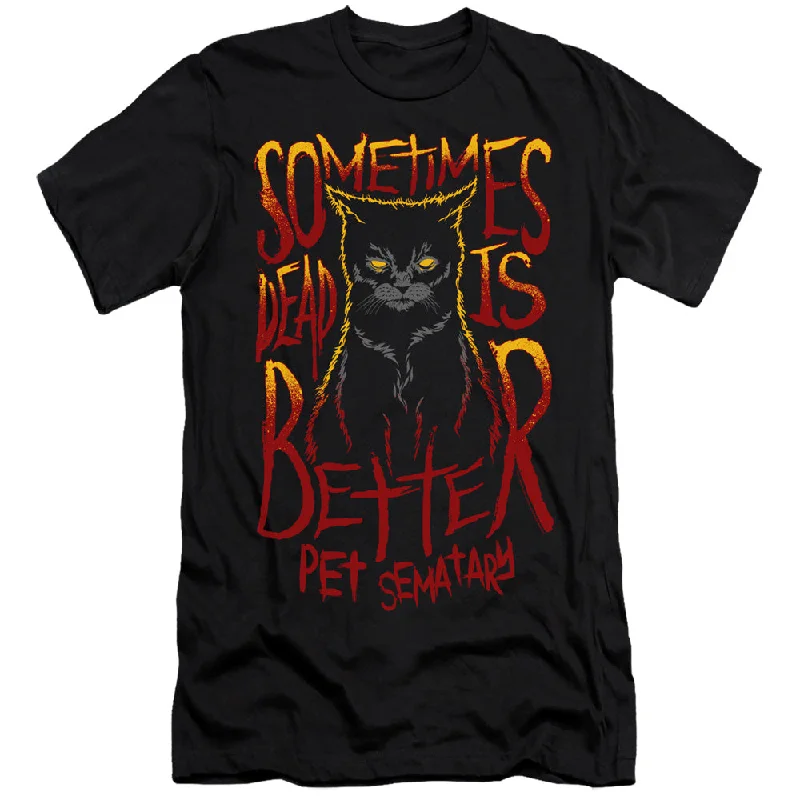 Deal Frenzy Pet Sematary Premium Canvas T-Shirt Dead is Better Cat Black Tee