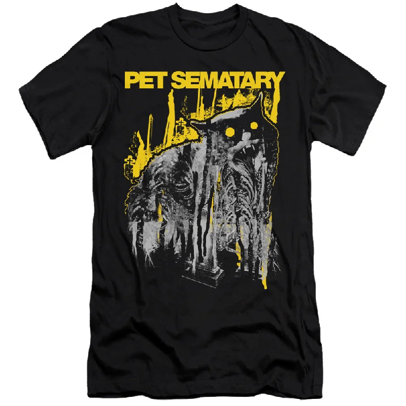 Limited Time Discount Pet Sematary Premium Canvas T-Shirt Decayed Cat Black Tee