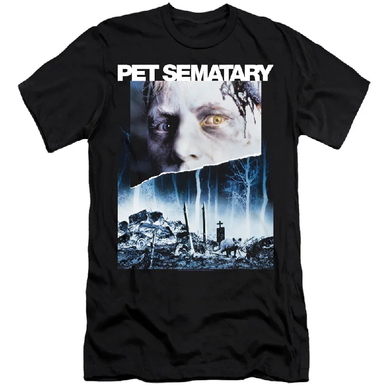 Savings Alert Pet Sematary Premium Canvas T-Shirt Movie Poster Black Tee