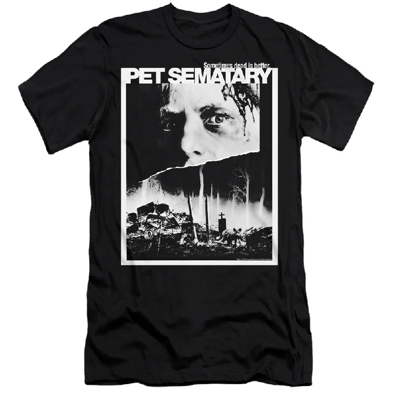 Midnight Sale Pet Sematary Slim Fit T-Shirt Movie Poster Artwork Black Tee