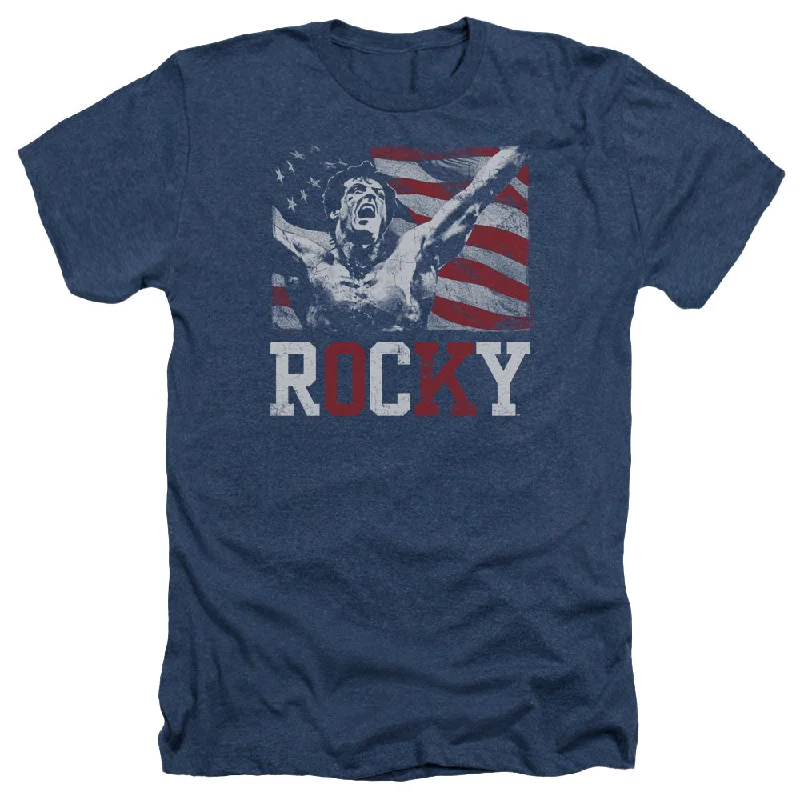 Fantastic Deals Rocky Heather T-Shirt Flag Champion Navy Tee