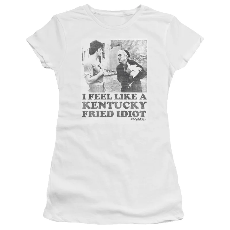 Bargain Prices Rocky II Juniors T-Shirt Kentucky Fried Idiot White Premium Tee