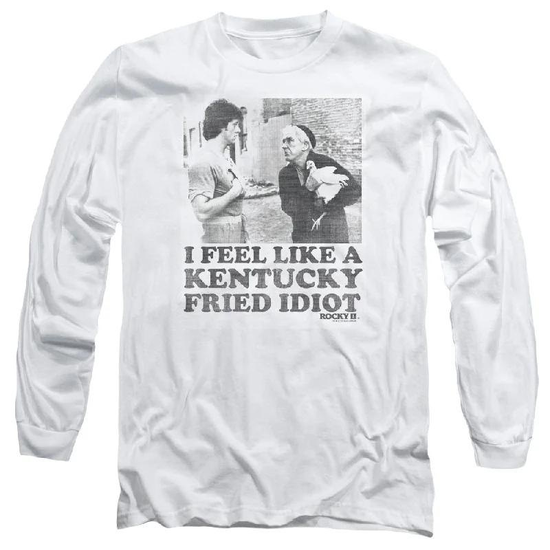 Lowest Prices Rocky II Long Sleeve T-Shirt Kentucky Fried Idiot White Tee