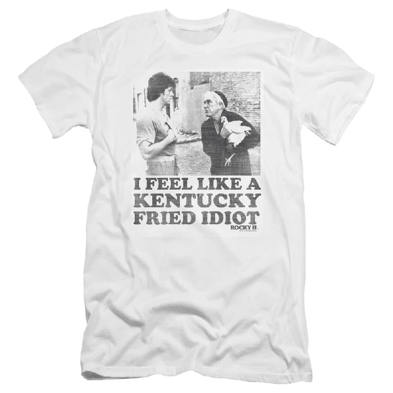 Big Discounts Rocky II Premium Canvas T-Shirt Kentucky Fried Idiot White Tee