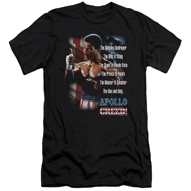 Limited Availability Rocky II Premium Canvas T-Shirt One and Only Apollo Creed Black Tee