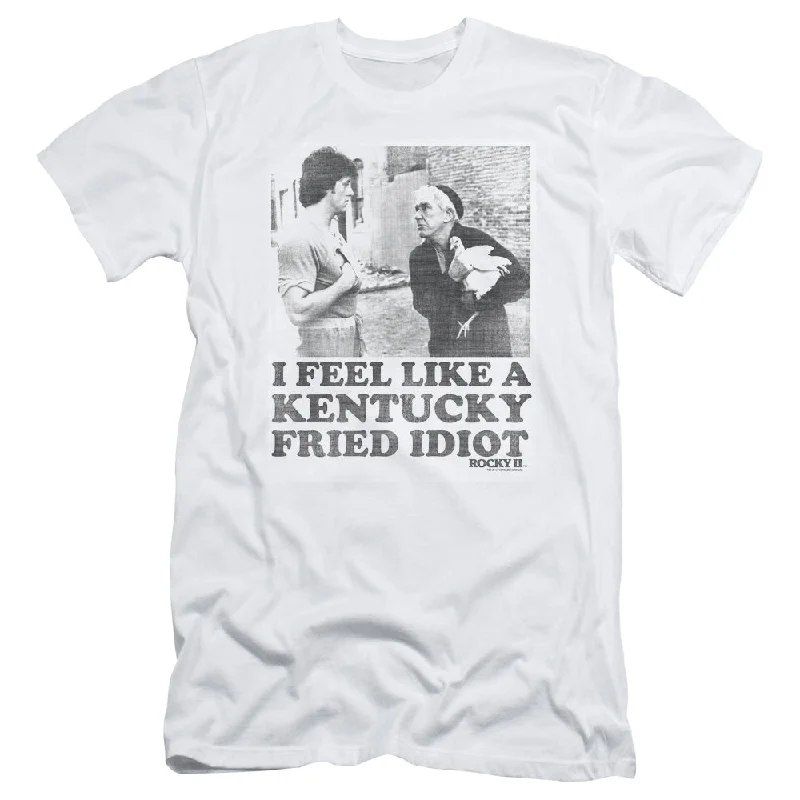 One-DAY Sale Rocky II Slim Fit T-Shirt Kentucky Fried Idiot White Tee