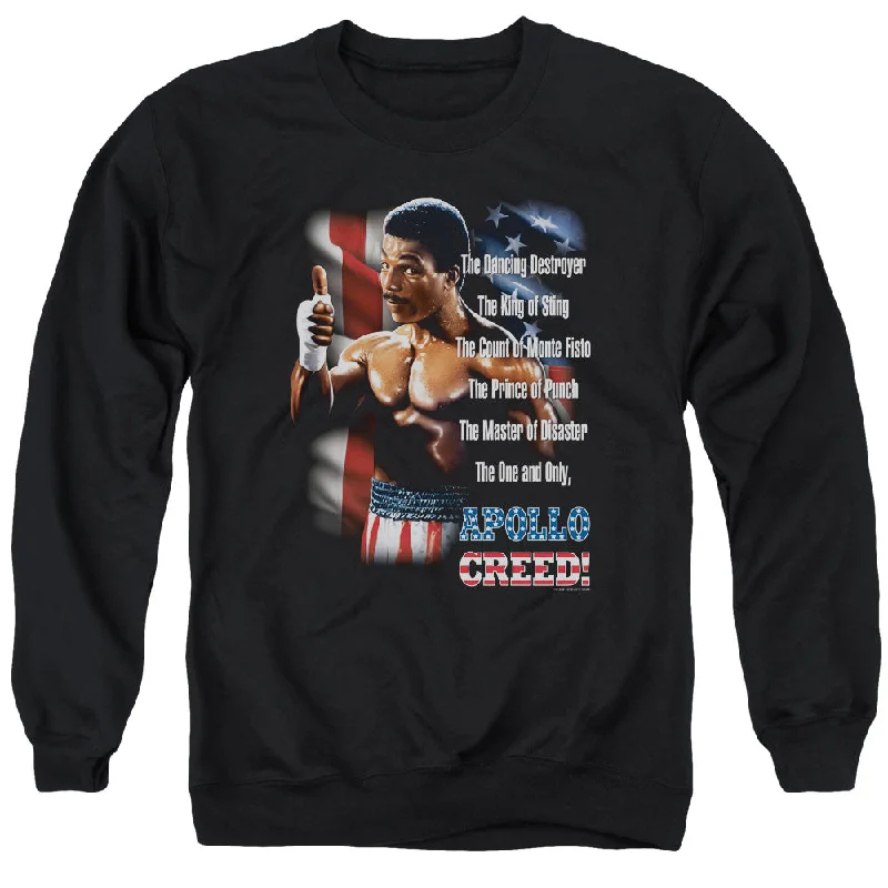 Quick Sale Rocky II Sweatshirt One and Only Apollo Creed Black Pullover